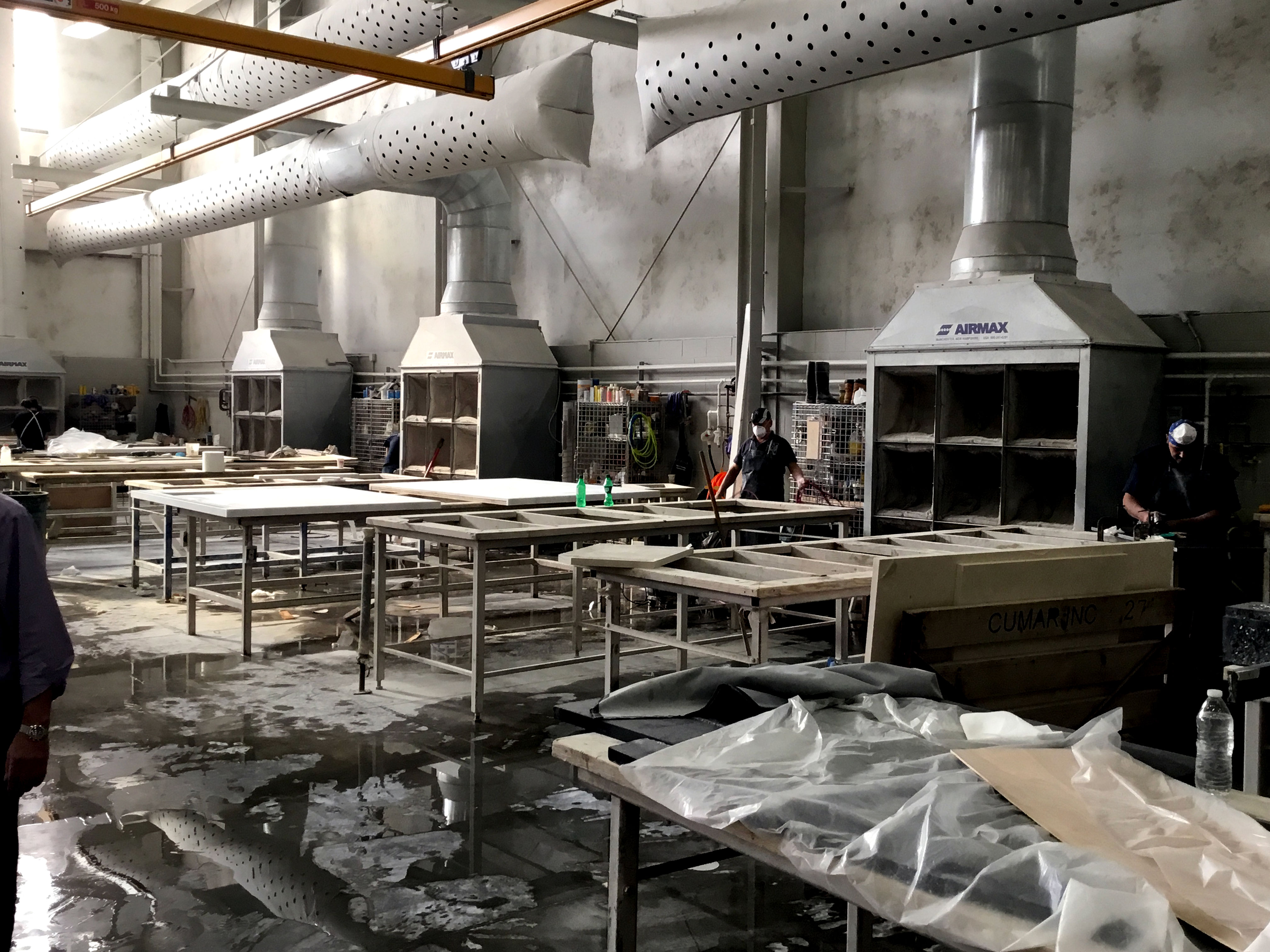 Filtration placed to ensure air is cleaned and scrubbed. floor-level-dust-particulates-fumes-shop-filtration
